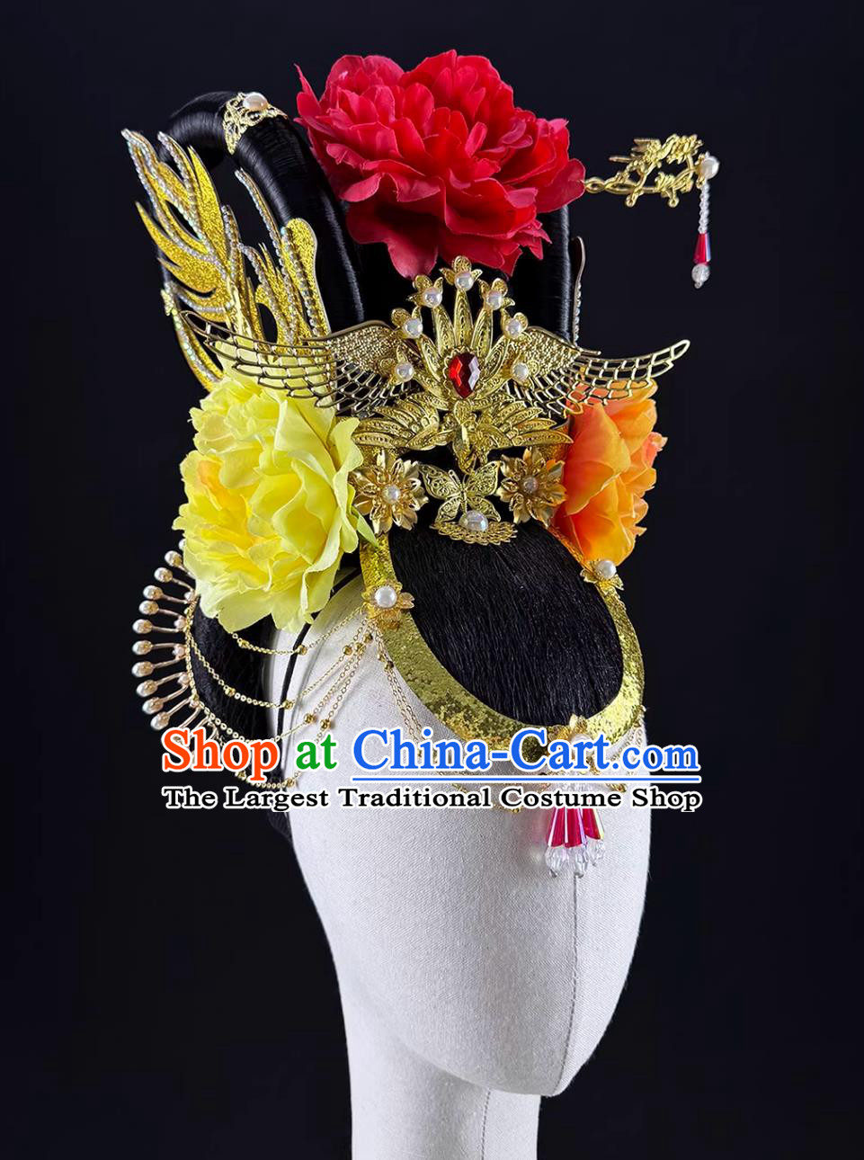 Chinese Classical Twelve Flower Goddesses Tang Dynasty Imperial Consort Headdress Hairpin Hanfu Dance Performance Headpieces