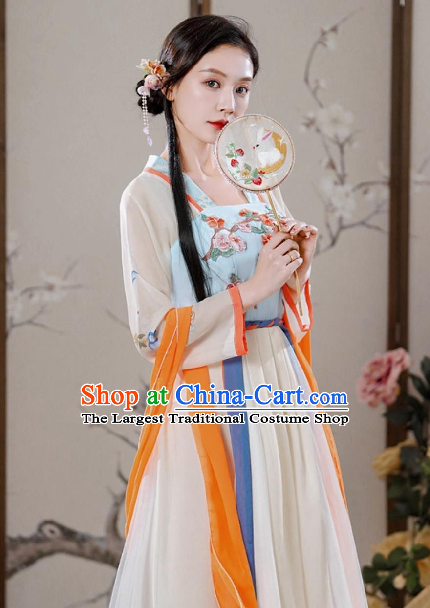 Flower Goddess Hanfu Women Ancient Style Improved Dress Traditional Chinese Clothing