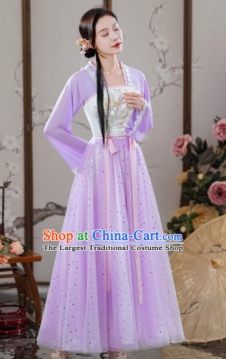 Purple Hanfu Ru Qun Women Chinese Traditional Clothing Ancient Fairy Costume