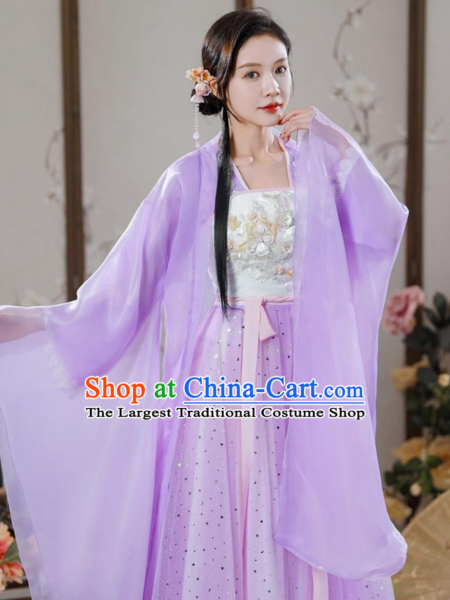 Purple Hanfu Ru Qun Women Chinese Traditional Clothing Ancient Fairy Costume