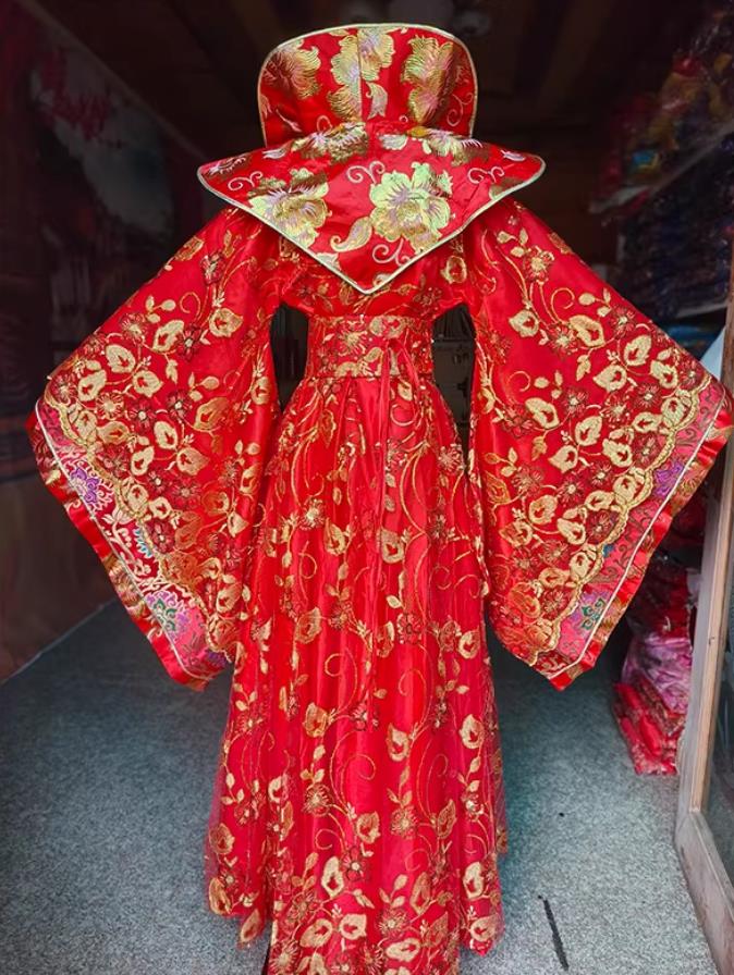 Red Hanfu Empress Yang Guifei Costume Embroidery Grand Sleeve Gown Chinese Tang Dynasty Stage Performance Dress