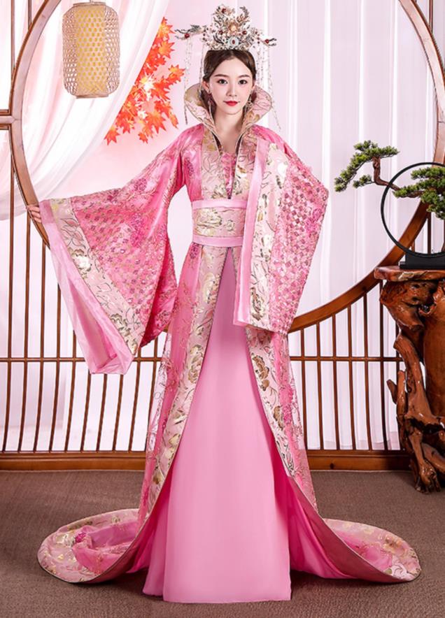 Tang Dynasty Princess Hanfu Women Grand Sleeve Gown Ancient Chinese Imperial Consort Pink Costume