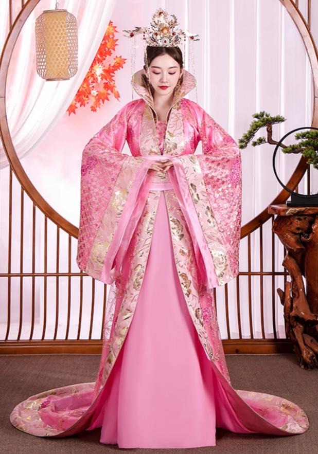Tang Dynasty Princess Hanfu Women Grand Sleeve Dress Ancient Chinese Imperial Consort Pink Costume