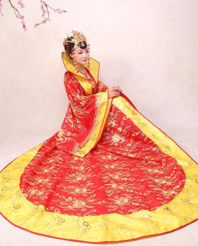 Red Tang Dynasty Princess Hanfu Ancient Chinese Imperial Consort Costume Women Grand Sleeve Dress
