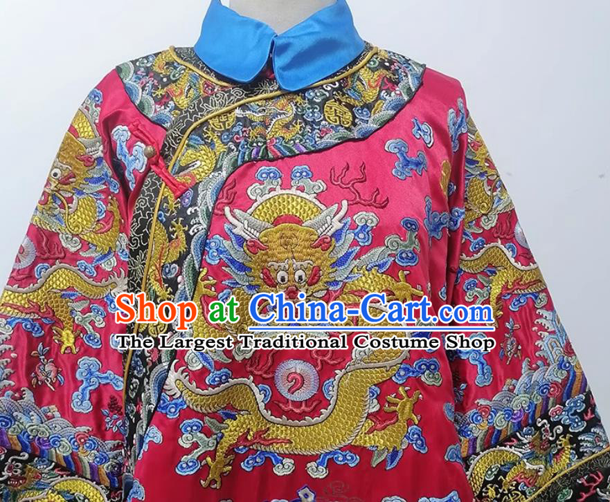Chinese Qing Dynasty Court Empress Wedding Dress Ancient Women Ceremonial Robe Palace Embroidery Wedding Attire