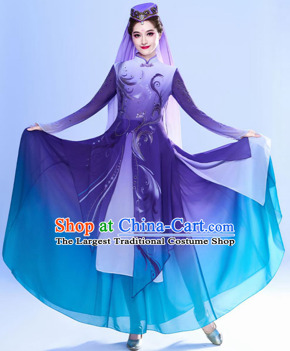 Xinjiang Uyghur Dance Performance Costume Women Ethnic Minority Hui Dance Clothing