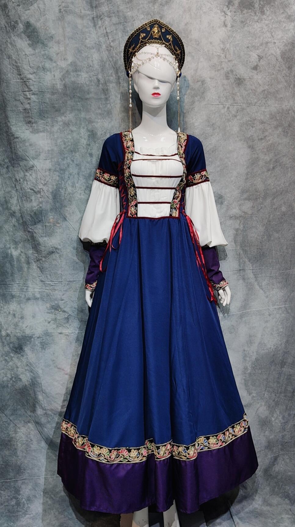 Russian Ethnic Medieval Traditional Costume Rental European Performance Show Attire