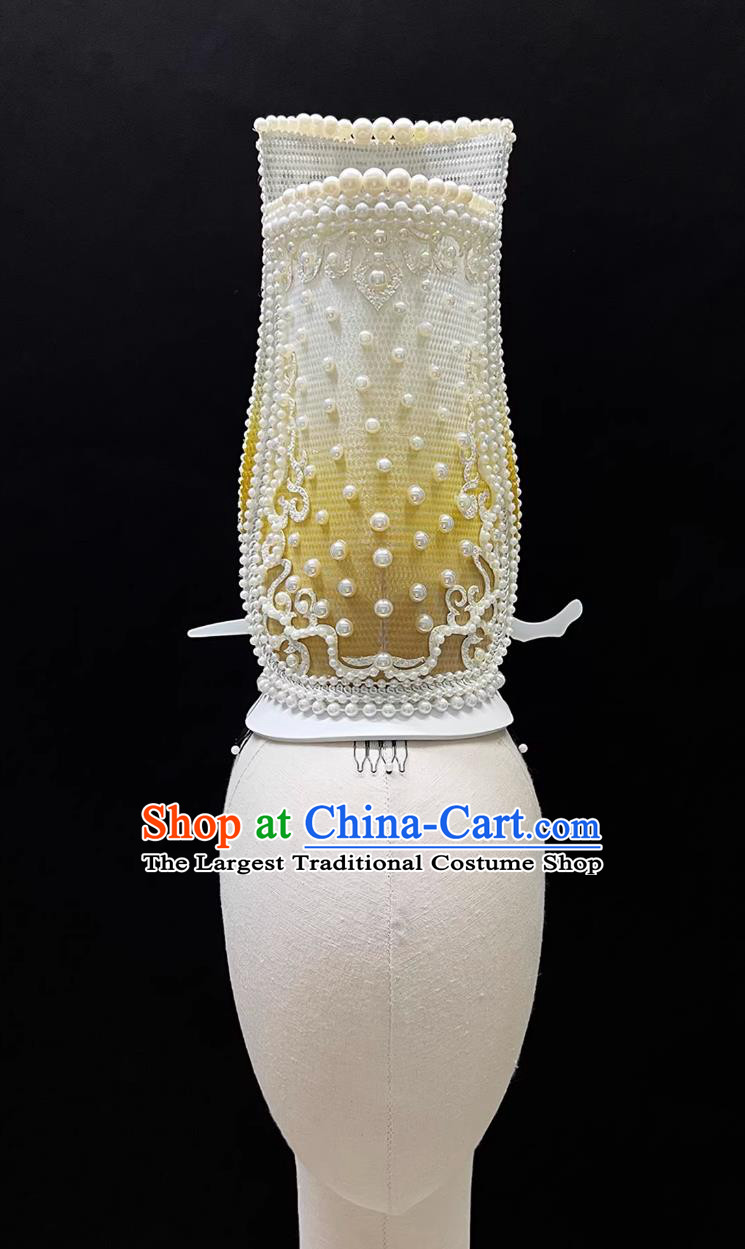 Chinese Group Dance Porcelain Catwalk Show Yellow Hair Crown Classical Dance Porcelain Shadow Dance Headdress