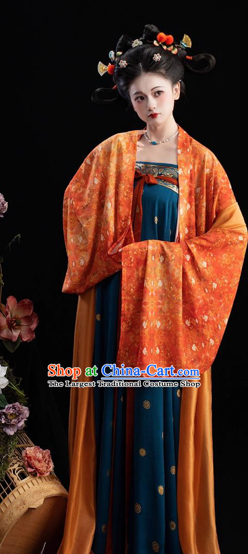 Hanfu Embroidered Tang Dynasty Slim Ruqun Famen Temple Dress Ancient Chinese Court Woman Costume