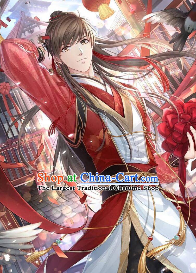 Ancient Chinese Swordsman Costume Super Hero Red Outfit Cosplay Gavin Splendid Glimpse Clothing