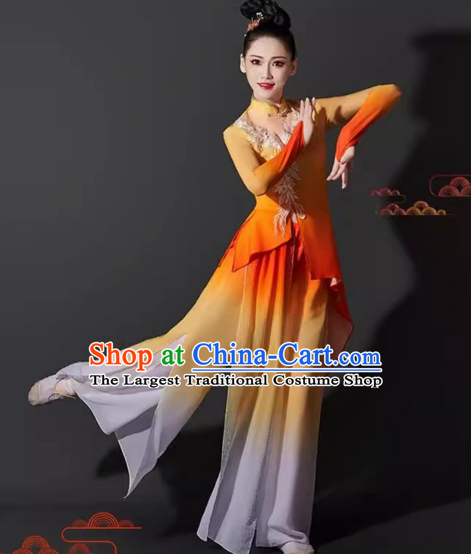 Chinese Dance Costume Rhinestone Yangko Outfit Art Exam Performance Suit