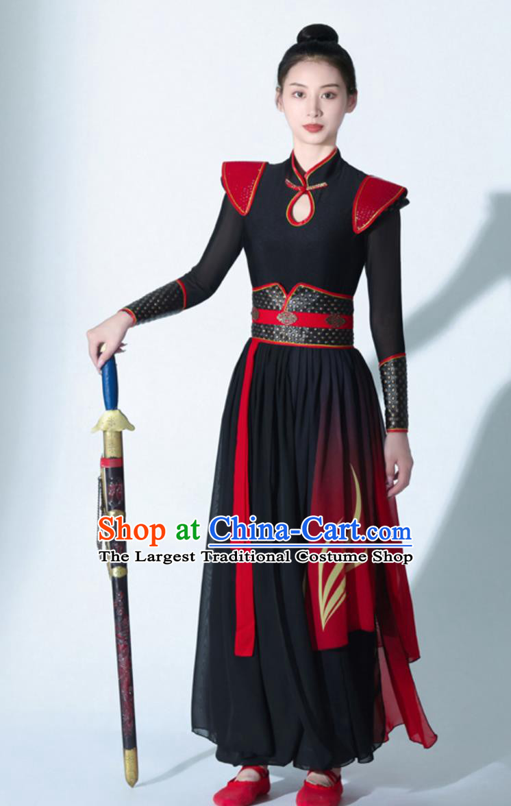 Mulan Sword Dance Costume Huo Yuanjia Heroine Fan Dance Outfit
