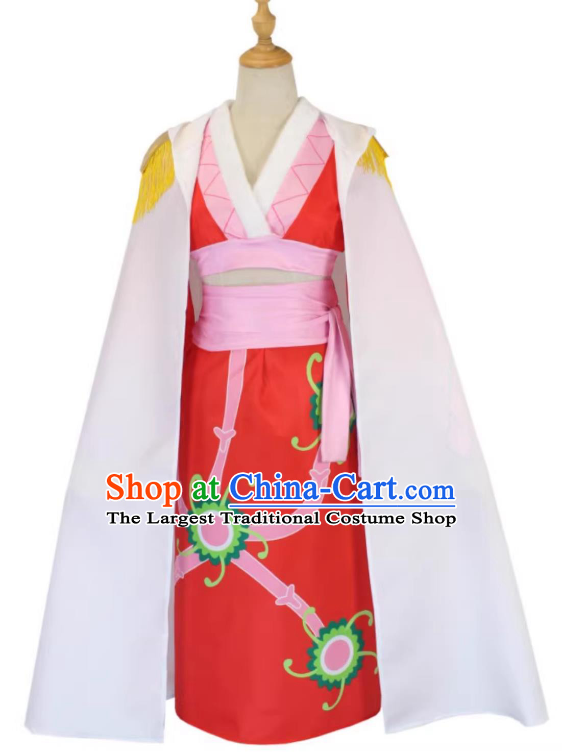 One Piece Cosplay Costume Boa Hancock Empress Snake Princess Sexy Red High Slit Qipao