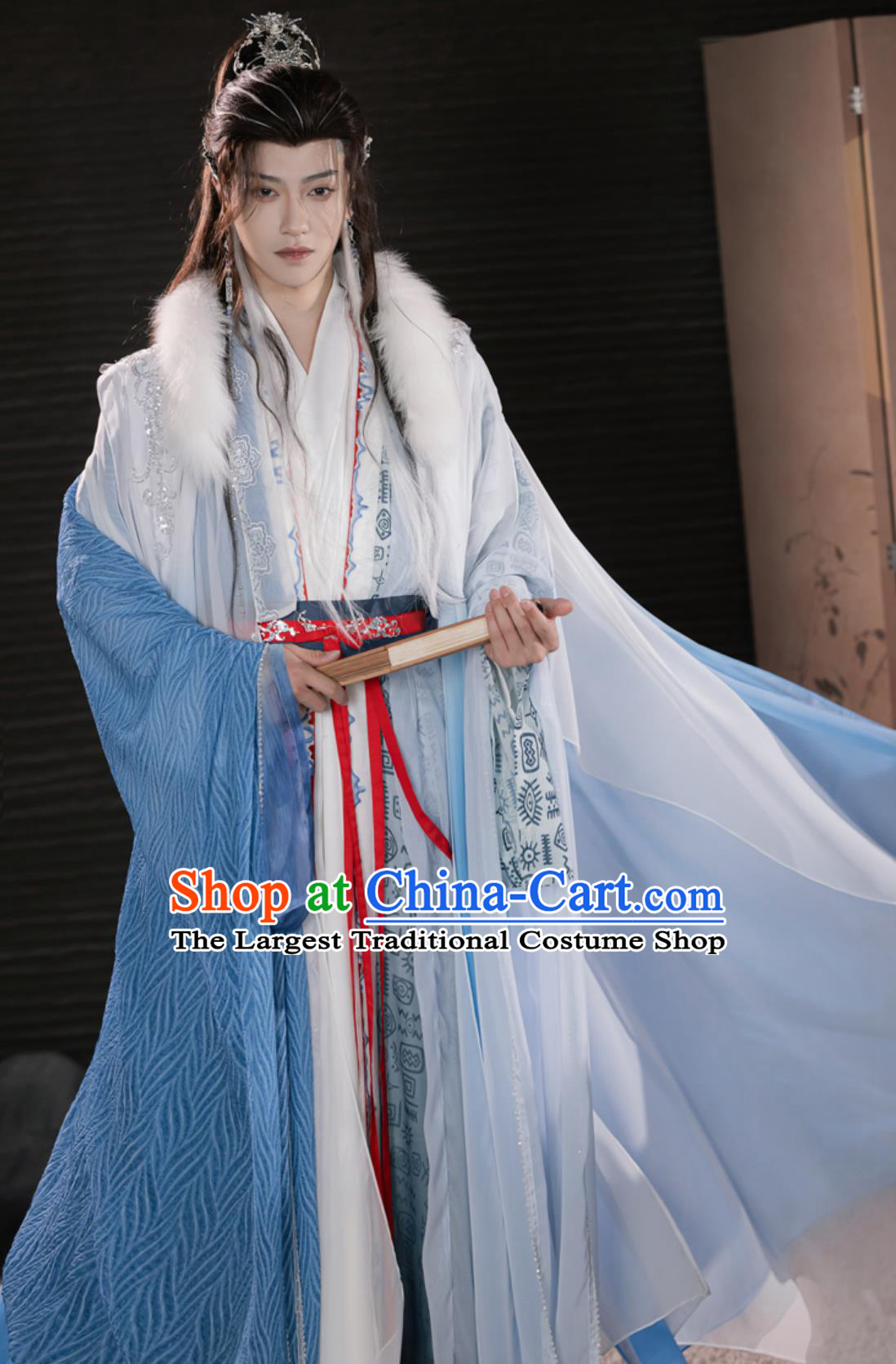 Hanfu Men Chinese Traditional Costume Ancient Taoist Robe Set