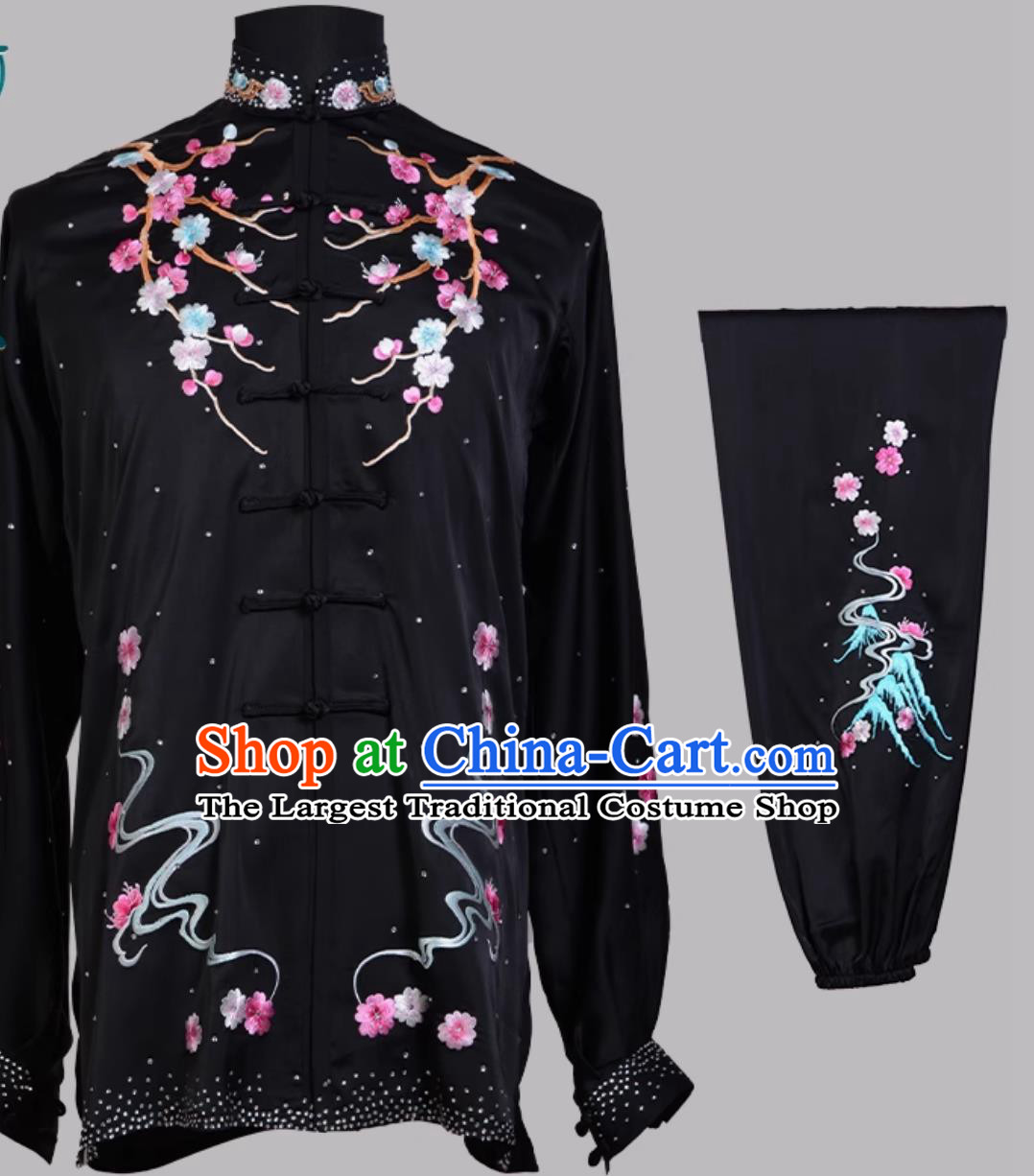 Embroidered Deer Taiji Competition Uniform Baduanjin Performance Kung Fu Training Outfit Chinese Taiji Clothing
