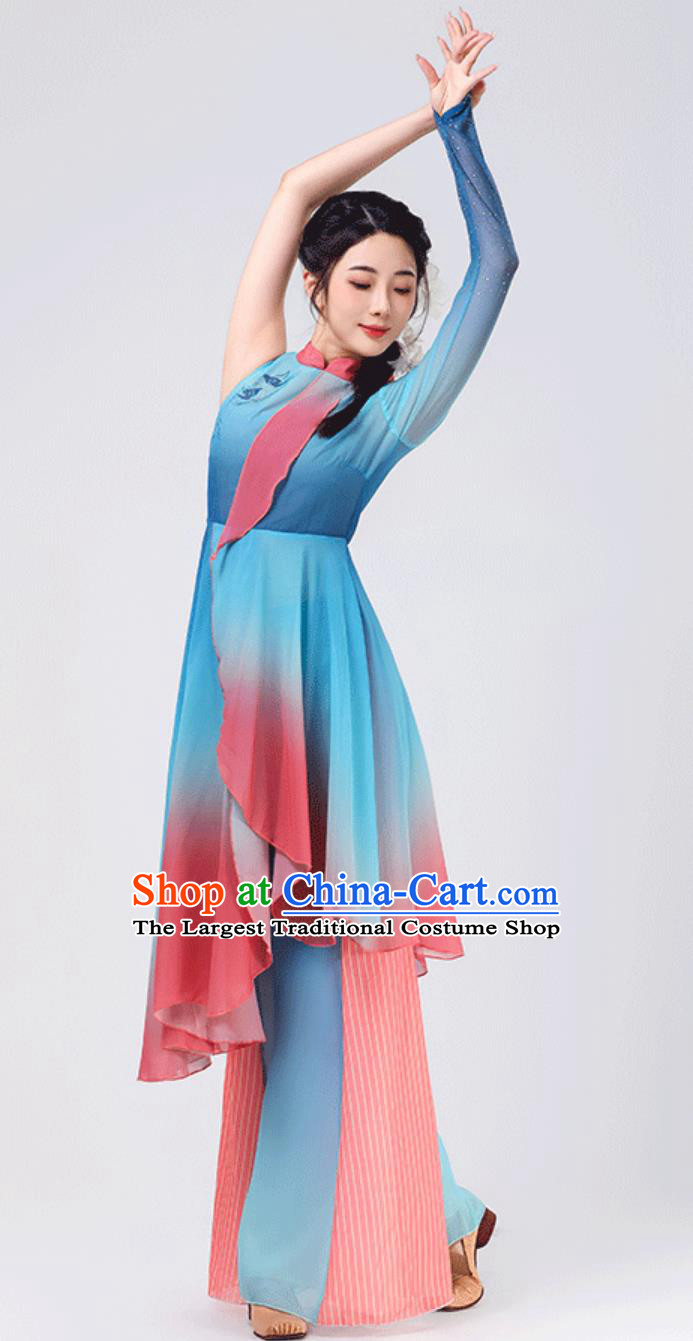 Classical Dance Costume Chinese Style Performance Outfit Jiaozhou Yangko Fan Dance Dress