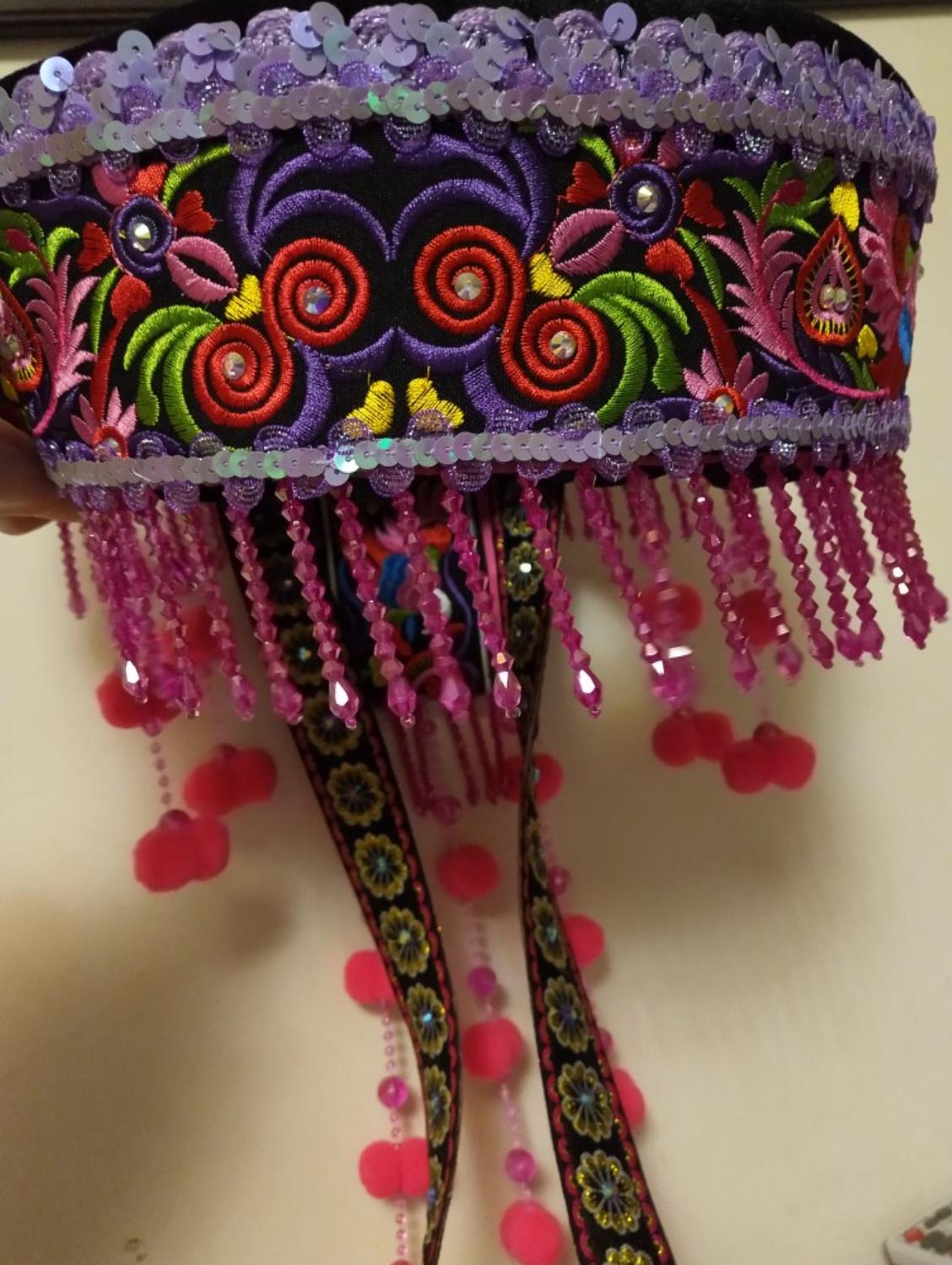 Chinese Yunnan Lijiang Ethnic Hat Lisu Minority Headwear