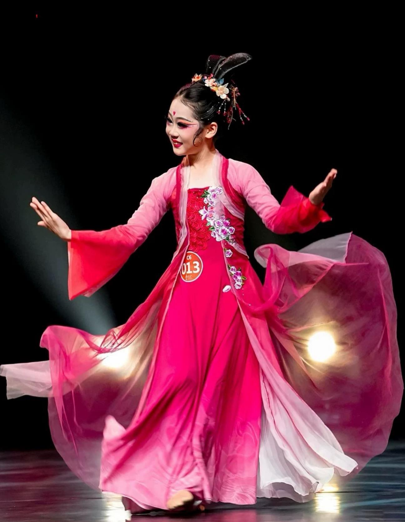Classical Dance Costume Women Flowing Performance Outfit Chinese Han Tang Stage Clothing Pink Hanfu Dress