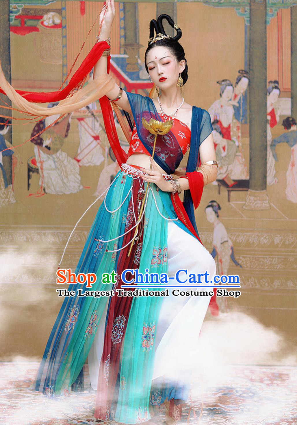 Women Exotic Dance Dress Dunhuang Feitian Dance Costume Western Region Dance Princess Classical Fairy Performance Outfit