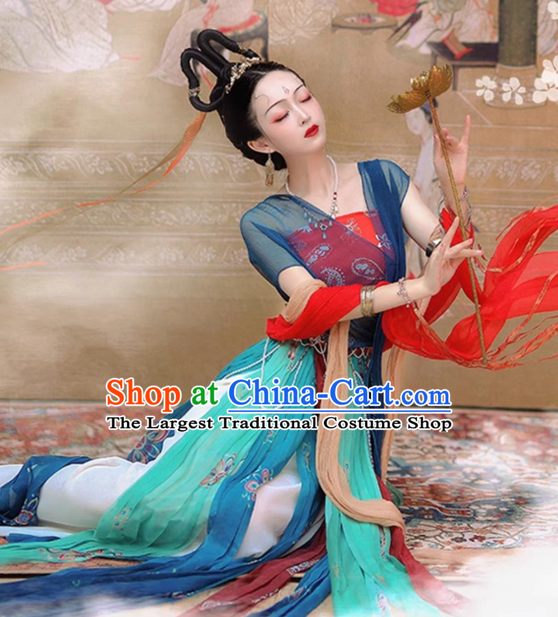 Women Exotic Dance Dress Dunhuang Feitian Dance Costume Western Region Dance Princess Classical Fairy Performance Outfit