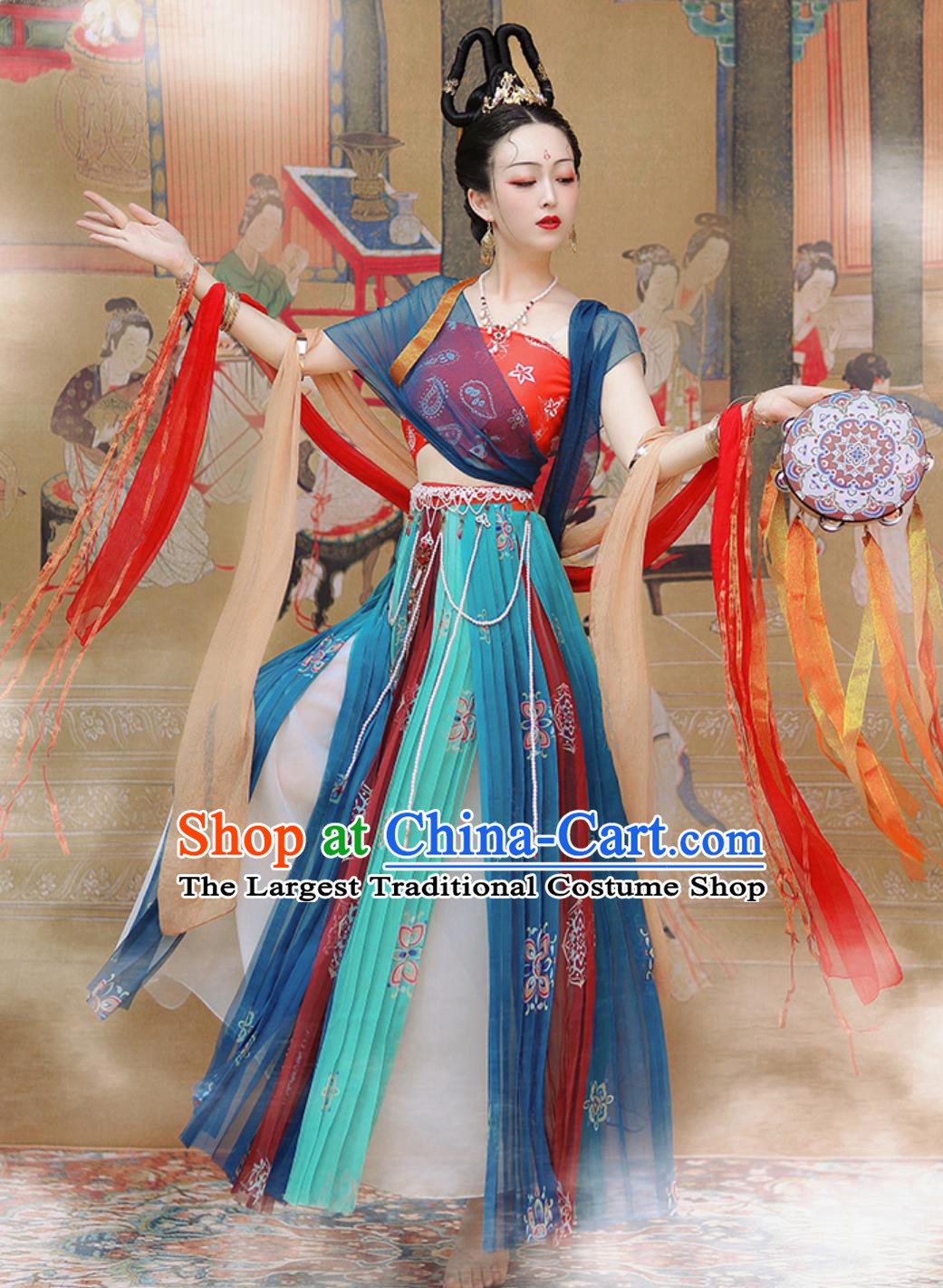 Women Exotic Dance Dress Dunhuang Feitian Dance Costume Western Region Dance Princess Classical Fairy Performance Outfit
