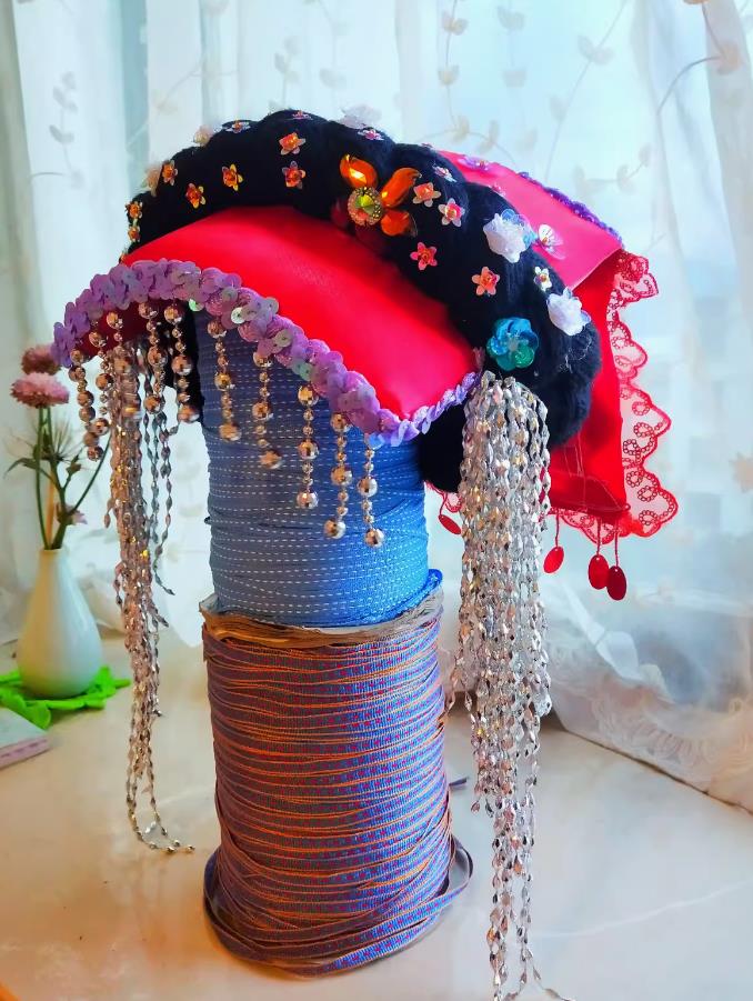 Chinese Yi Ethnic Headwear Daliangshan A Re Yi Tile Hat