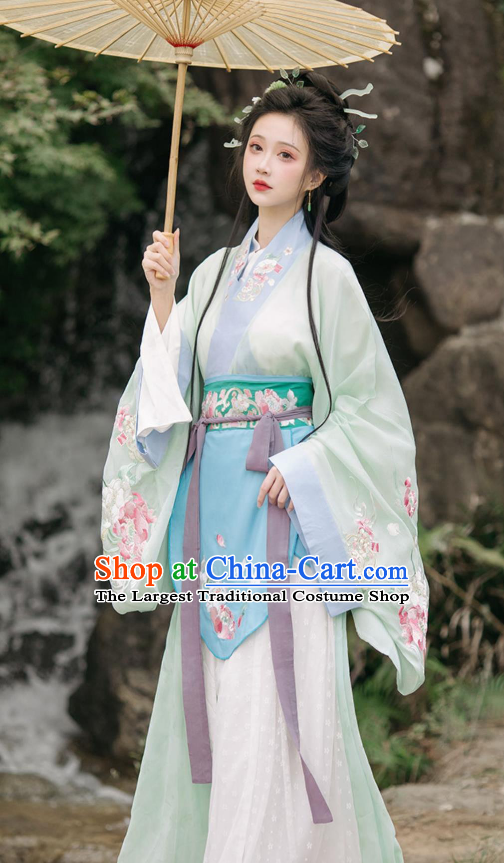 Wei Jin Style Hanfu Women Wei Shang Cross Collar Ru Qun Ancient Chinese Costumes Complete Set