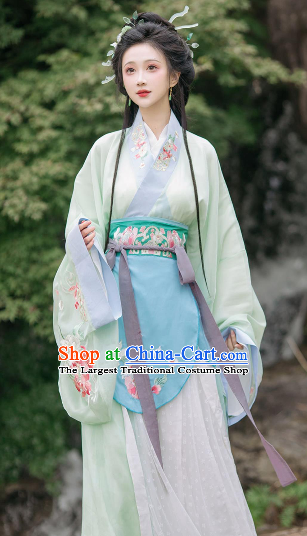Wei Jin Style Hanfu Women Wei Shang Cross Collar Ru Qun Ancient Chinese Costumes Complete Set