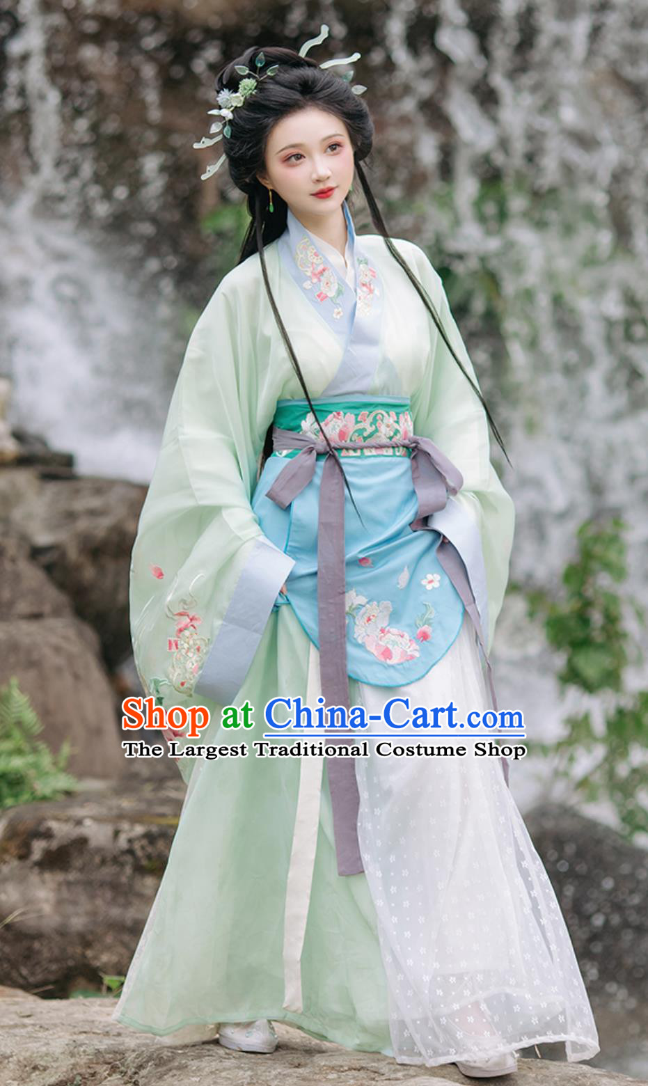 Wei Jin Style Hanfu Women Wei Shang Cross Collar Ru Qun Ancient Chinese Costumes Complete Set