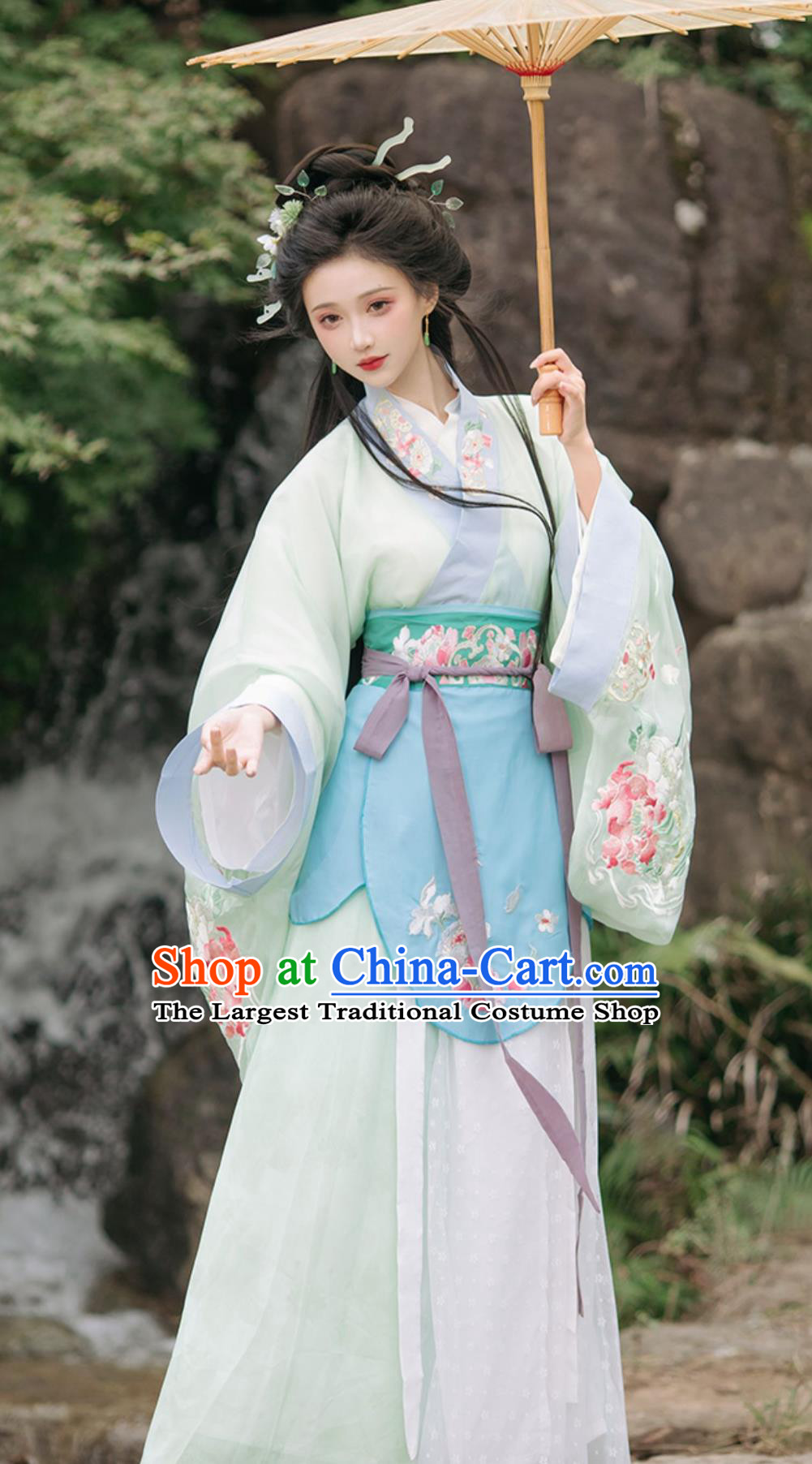 Wei Jin Style Hanfu Women Wei Shang Cross Collar Ru Qun Ancient Chinese Costumes Complete Set