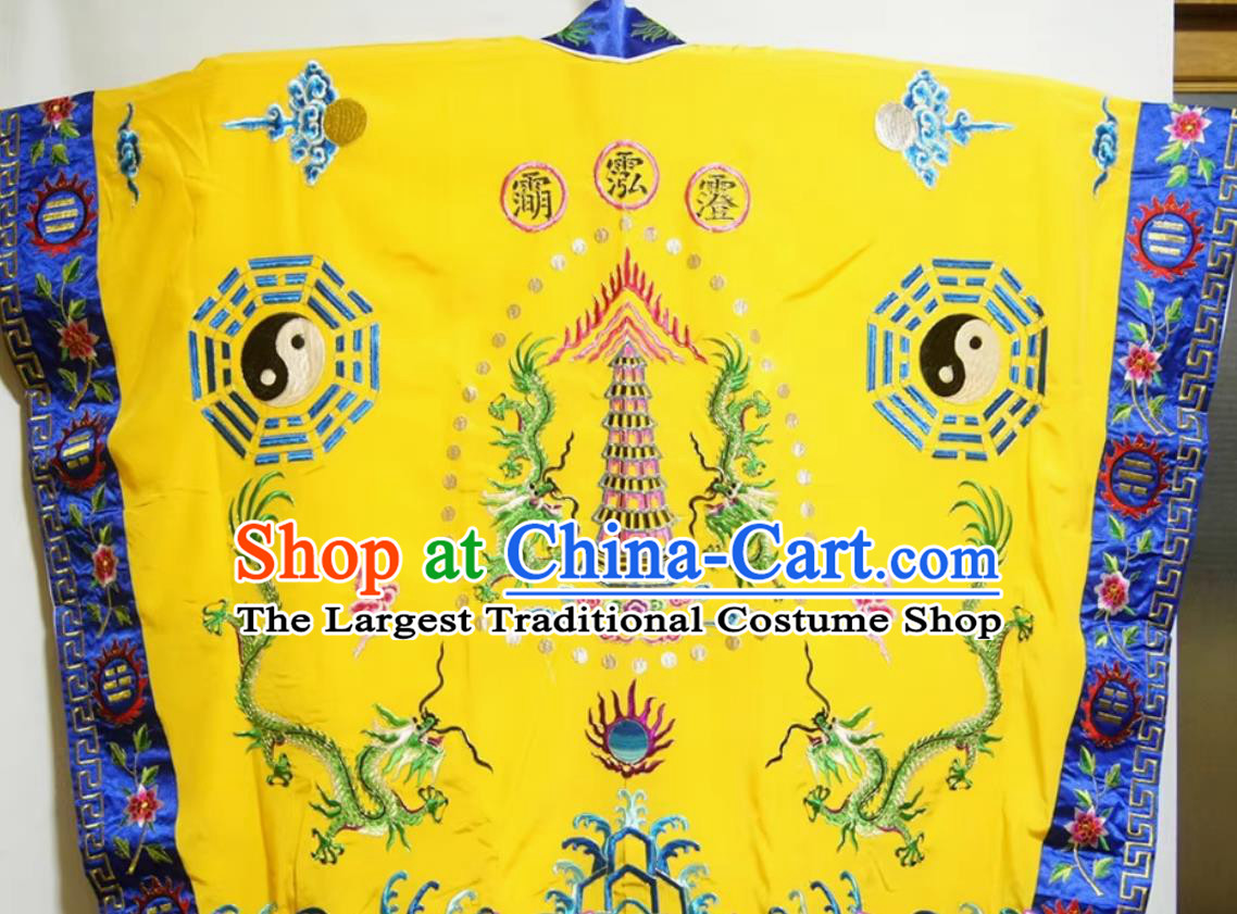 Chinese Opera Taoist Robe Embroidered Ritual Gown Traditional Drama Costume