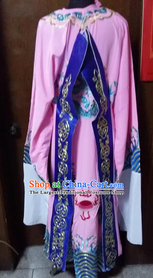 Chinese Peking Opera Costume Xiaosheng Pink Dragon Robe Number One Scholar Python Robe