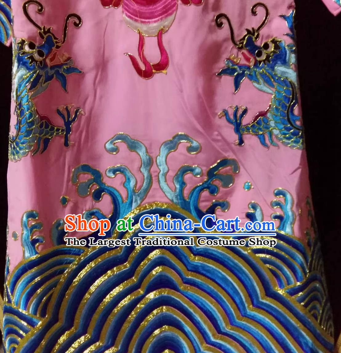 Chinese Peking Opera Costume Xiaosheng Pink Dragon Robe Number One Scholar Python Robe