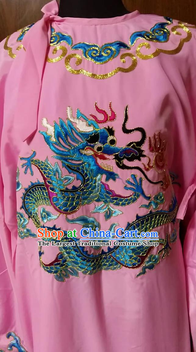 Chinese Peking Opera Costume Xiaosheng Pink Dragon Robe Number One Scholar Python Robe