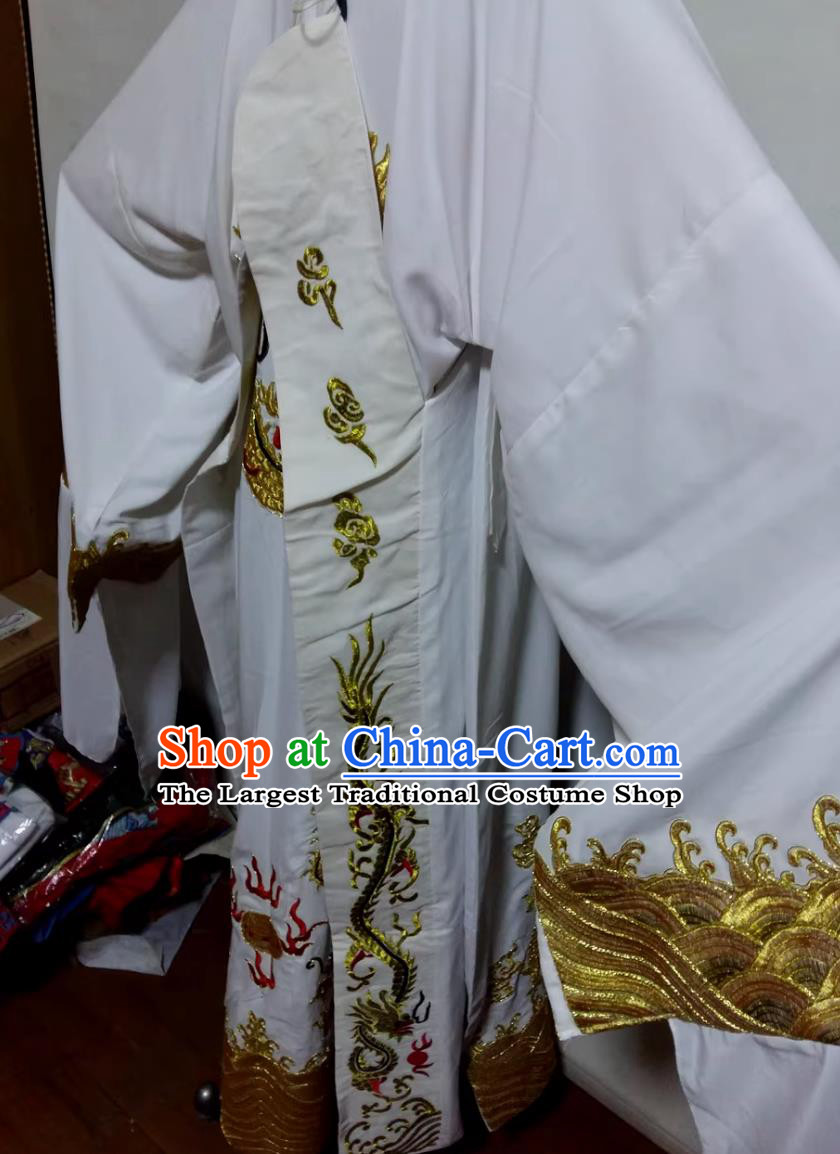 Chinese Opera Costume Xiaosheng Dragon Robe Peking Opera Gold Thread Embroidered Garment Scholar Official Gown