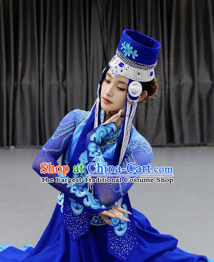 Chinese Ethnic Mongolian Dance Costume Grassland Night Beauty Performance Outfit Women Group Dance Attire