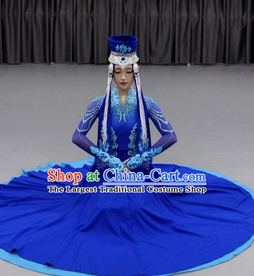 Chinese Ethnic Mongolian Dance Costume Grassland Night Beauty Performance Outfit Women Group Dance Attire