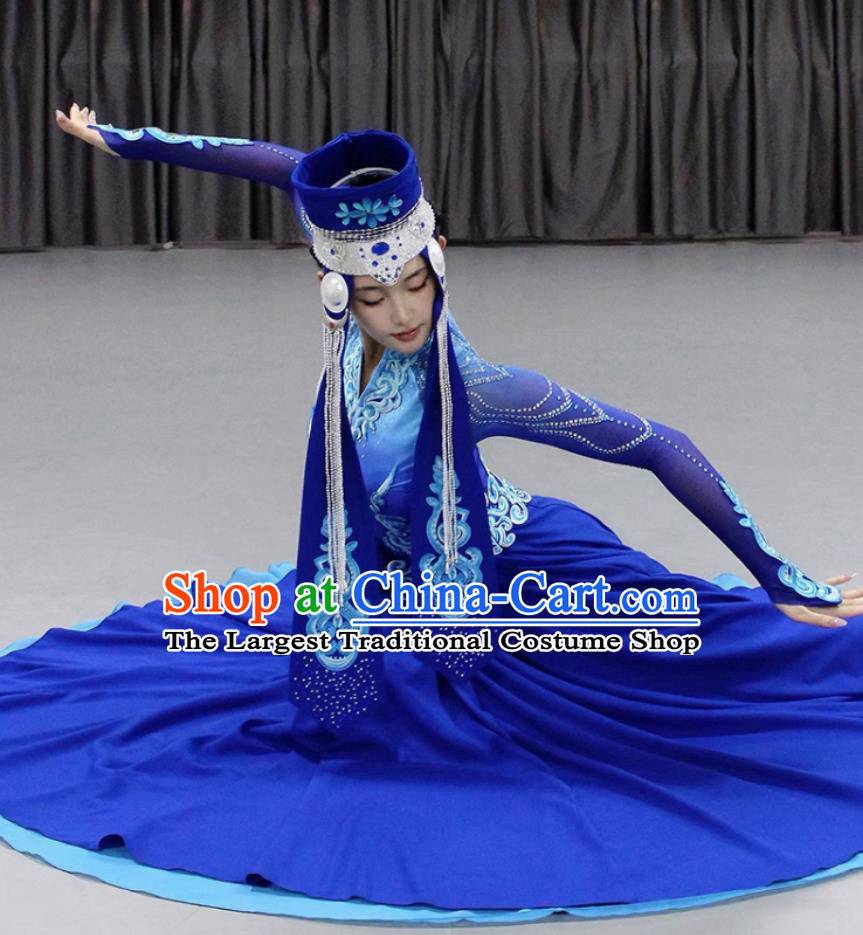 Chinese Ethnic Mongolian Dance Costume Grassland Night Beauty Performance Outfit Women Group Dance Attire