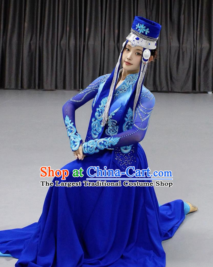 Chinese Ethnic Mongolian Dance Costume Grassland Night Beauty Performance Outfit Women Group Dance Attire