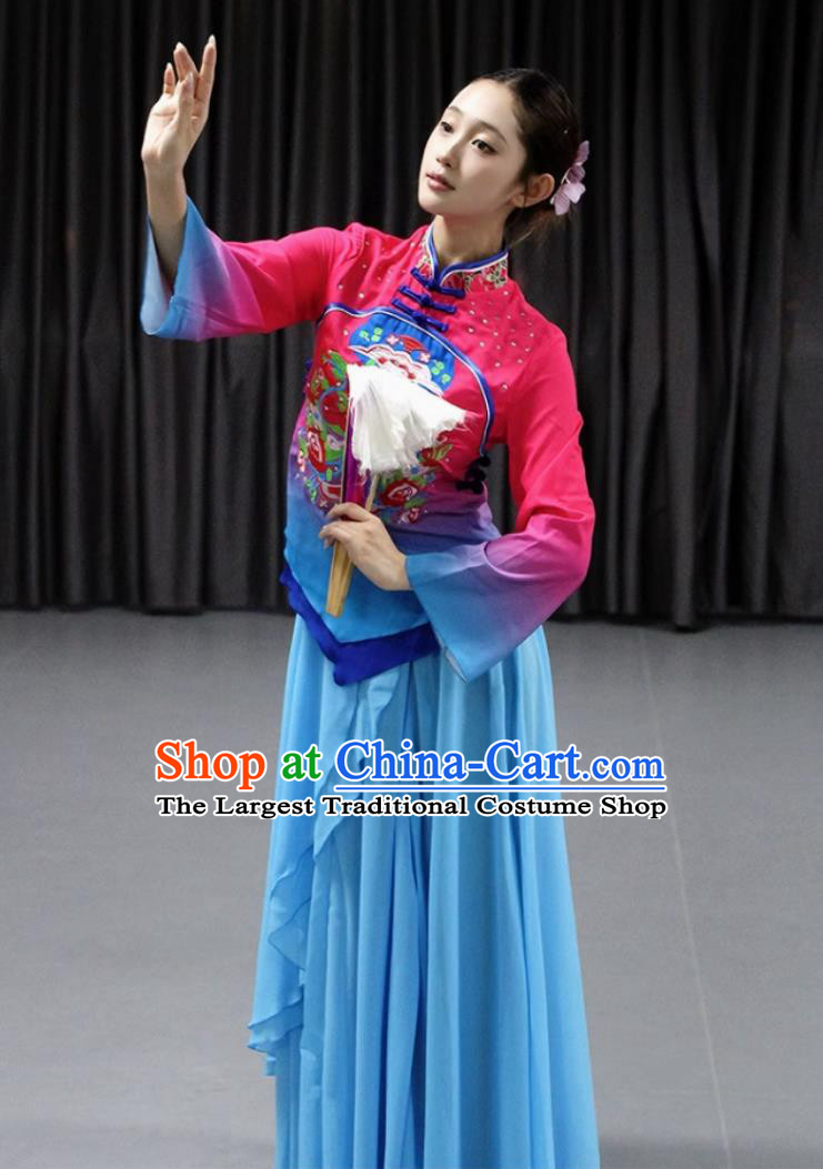 Jiaozhou Yangko Dance Costume Northern Shaanxi Celebration Female Classical Dance Outfit Fan Dance Attire