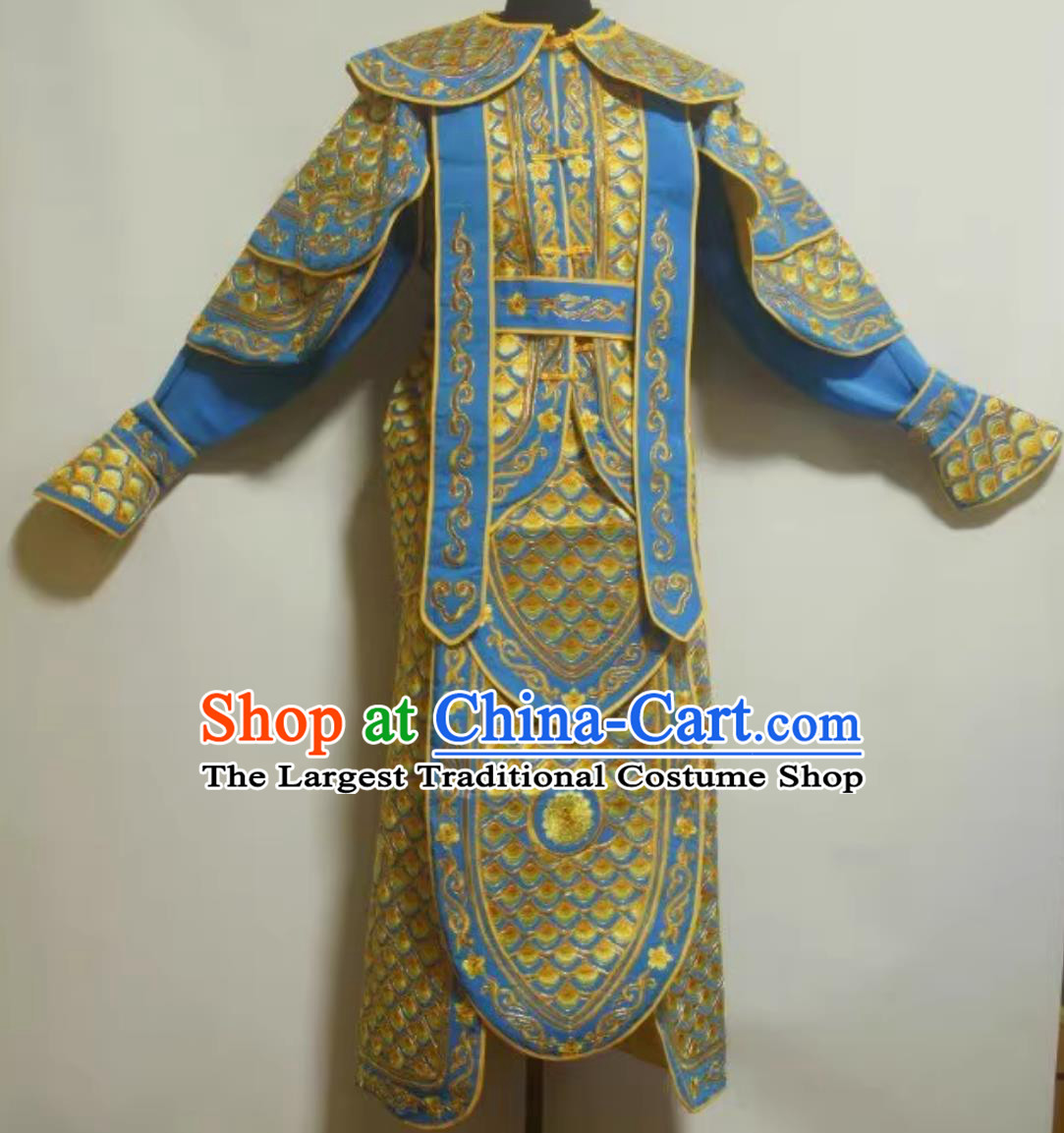 Chinese Peking Opera Costume General Soft Armor Cantonese Opera Fish Scale Outfit