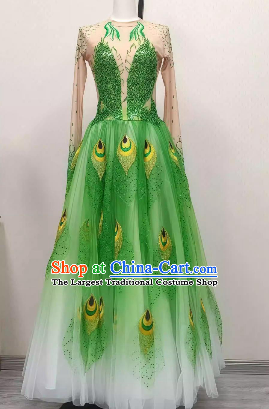 Yang Liping Peacock Dance Costume Chinese Dance Gown Spirit Of Peacock Stage Performance Green Dress