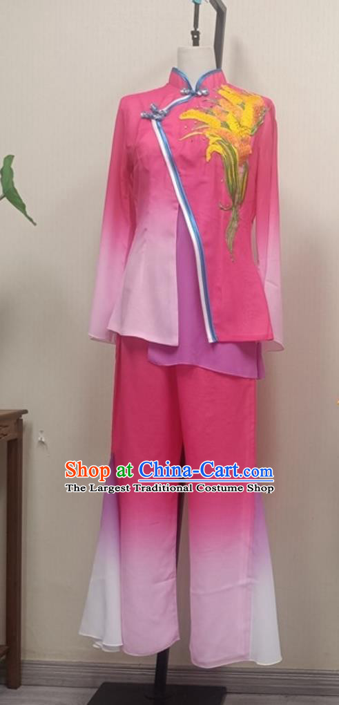 Shaanbei Yangko Mizhi Girl Dance Garment Chinese New Year Festive Yangko Costume Women Yangko Competition Performance Outfit