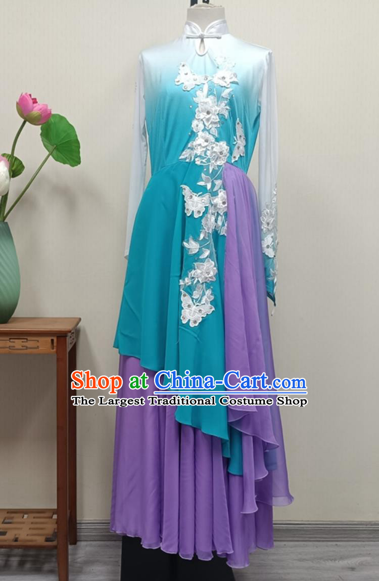 Chinese Dance Performance Costume Dance Competition Women Classical Group Dance Fan Dance Performance Outfit Set