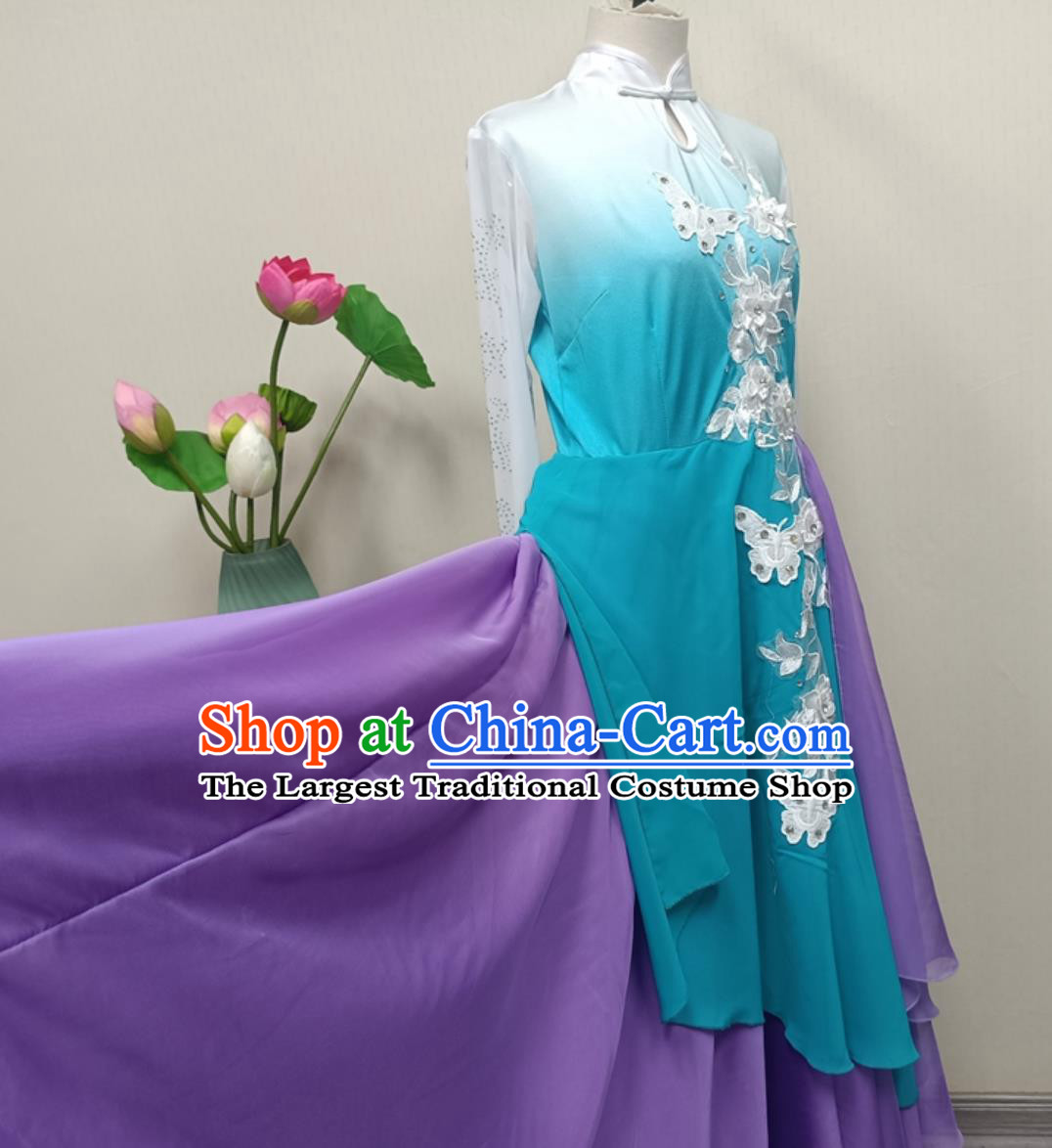 Chinese Dance Performance Costume Dance Competition Women Classical Group Dance Fan Dance Performance Outfit Set