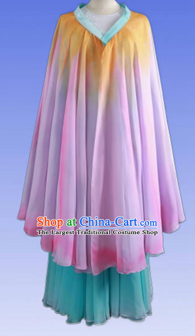 Chinese Classical Dance Performance Costume Women Chiffon Dress Fan Dance Attire Modern Dance Outfit
