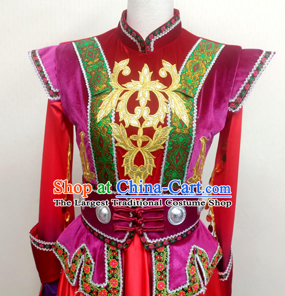 Mongolian Performance Costume Women Chinese Ethnic Minority Mongolian Robe Art Exam Performance Dress
