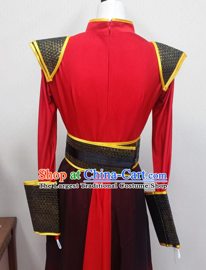 Classical Dance Costume Chinese Knight Style Ancient Gown Women Hanfu Wuxia Huo Yuanjia Sword Dance Outfit