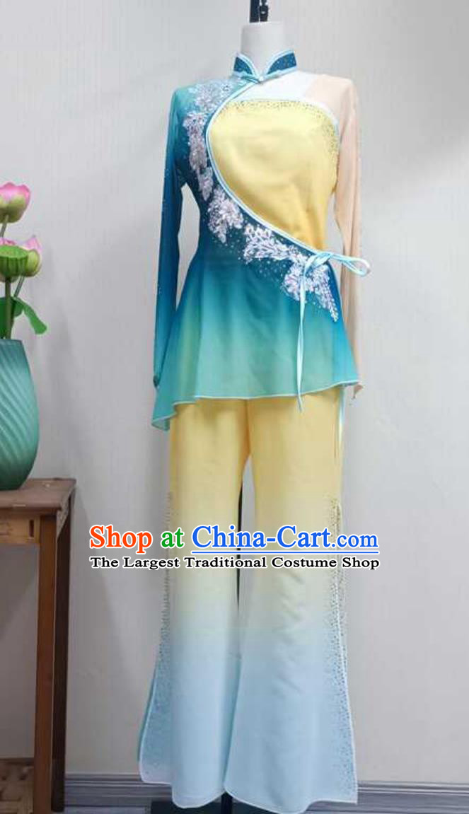 Jiaozhou Yangko Fan Dance Stage Performance Costume Chinese Dance Folk Dance Outfit