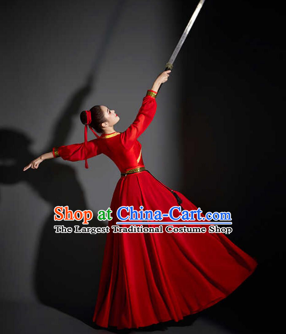 Han Tang Style Red Dress Female Knight Dance Costume Wuxia Outfit Chinese Style Ancient Heroine Performance Clothing